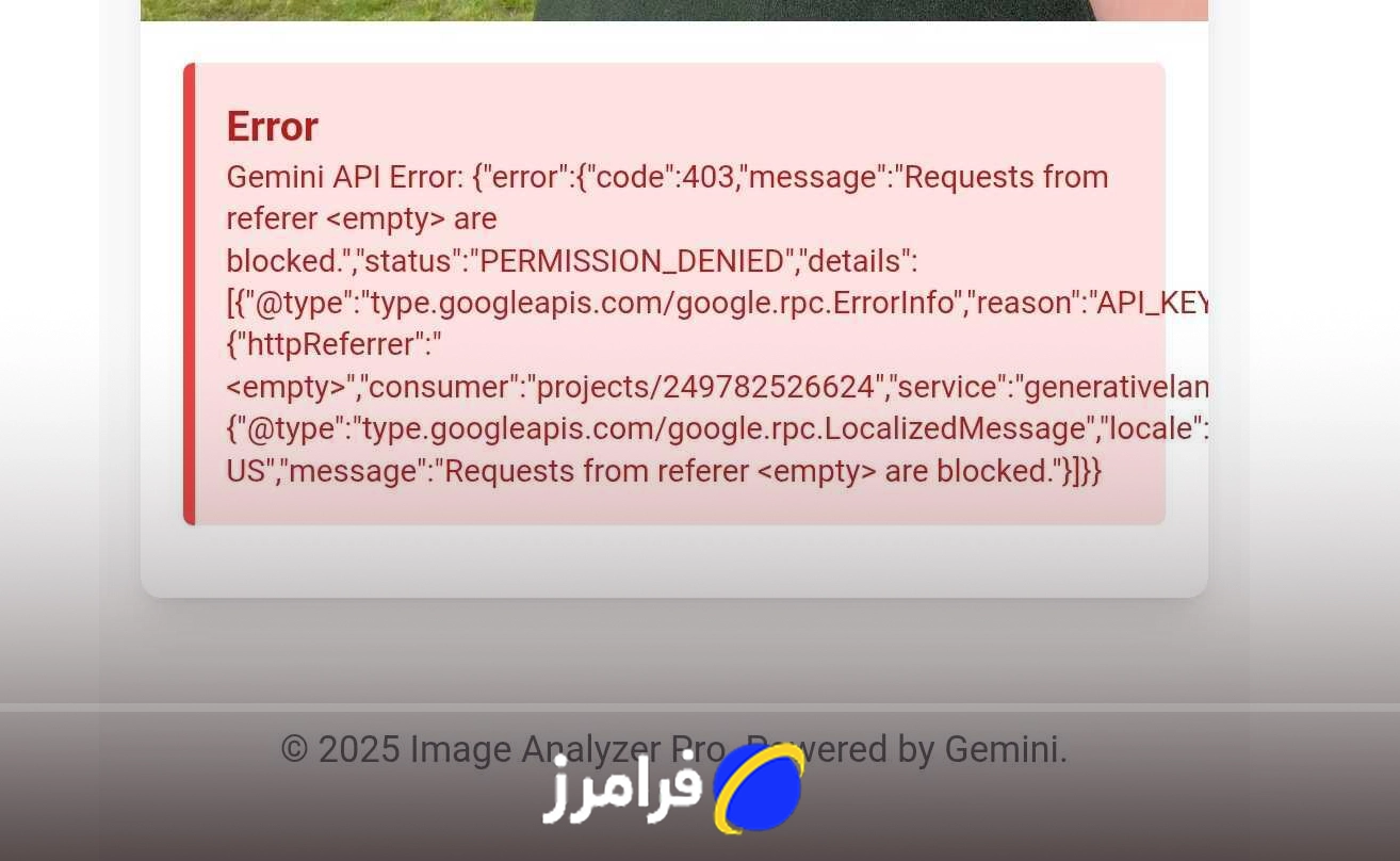ارور API در جمینای